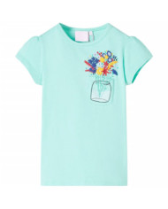 T-shirt pour enfants menthe clair 140 | Mobilier & Déco