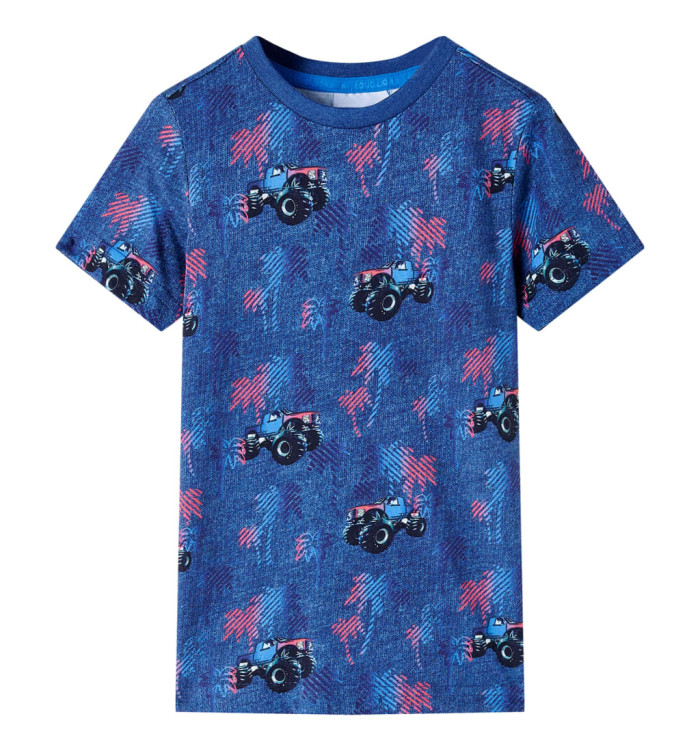 T-shirt pour enfants mélange bleu foncé 140 | Mobilier & Déco