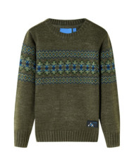 Pull-over tricoté pour enfants kaki 128 | Mobilier & Déco