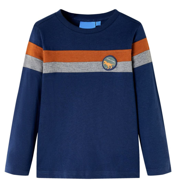T-shirt enfants à manches longues bleu marine 116 | Mobilier & Déco