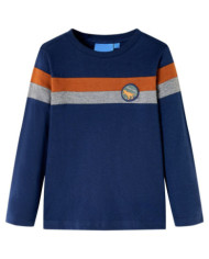 T-shirt enfants à manches longues bleu marine 116 | Mobilier & Déco
