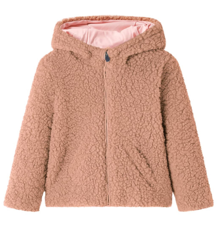 Veste à capuche pour enfants fausse fourrure cognac clair 92 | Mobilier & Déco