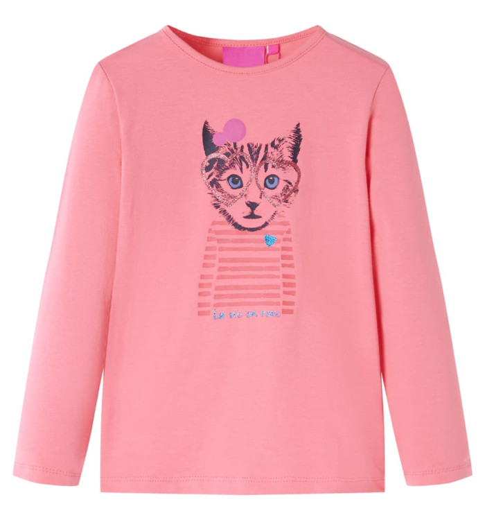 T-shirt enfants à manches longues rose 116 | Mobilier & Déco
