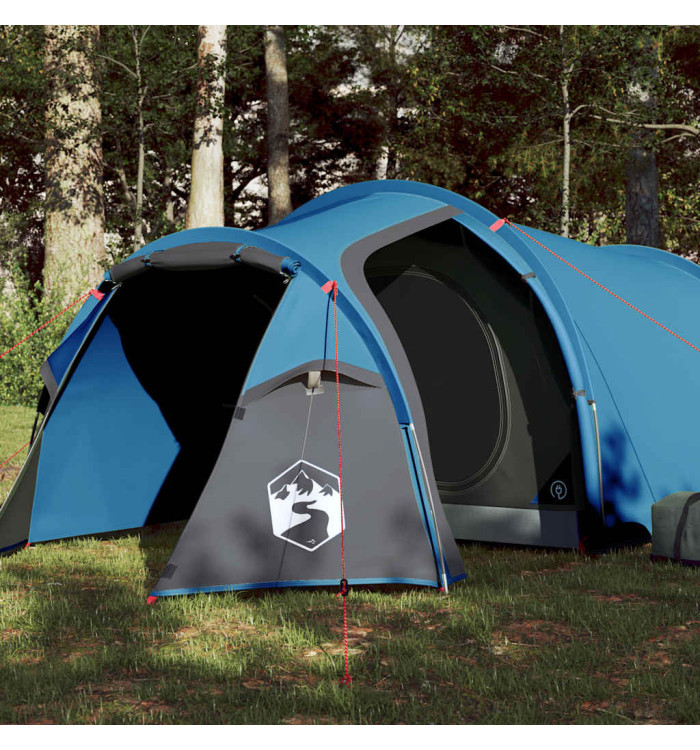 Tente de camping tunnel 2 personnes bleu imperméable | Mobilier & Déco