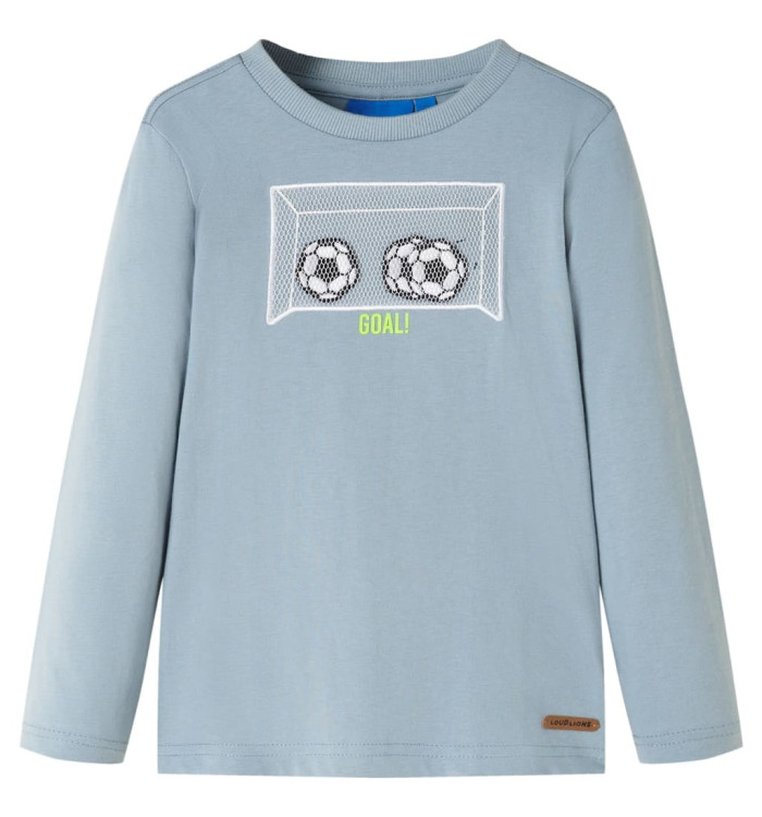T-shirt enfants manches longues bleu clair 128 | Mobilier & Déco