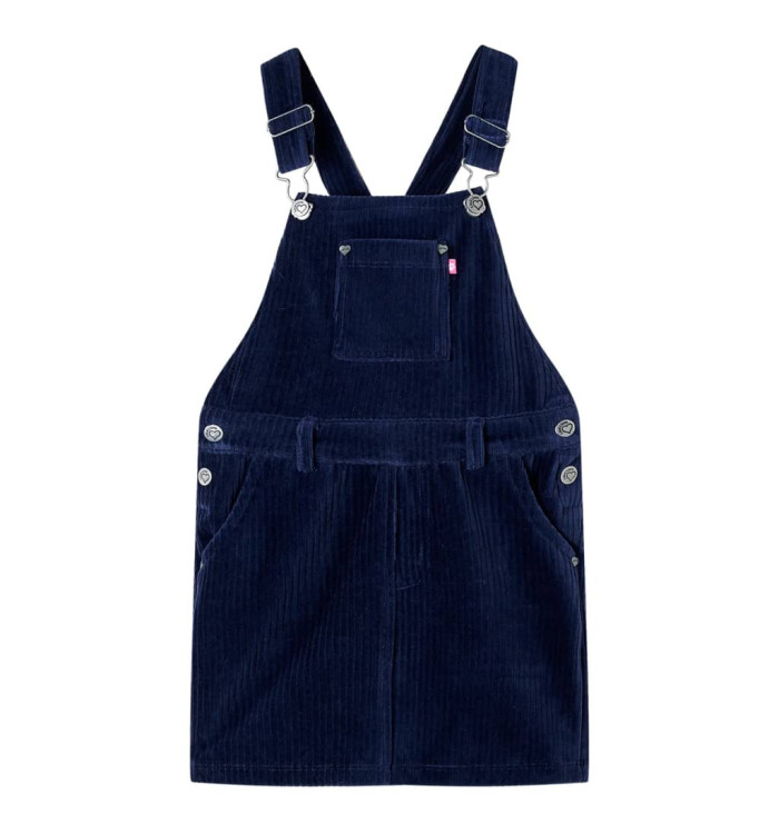 Robe salopette pour enfants velours côtelé bleu marine 92 | Mobilier & Déco