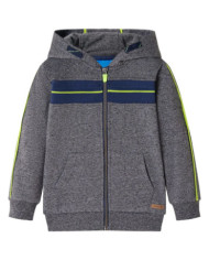 Sweat-shirt à capuche fermeture éclair enfants gris mélangé 128 | Mobilier & Déco