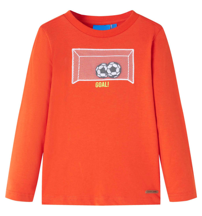 T-shirt enfants manches longues orange vif 104 | Mobilier & Déco