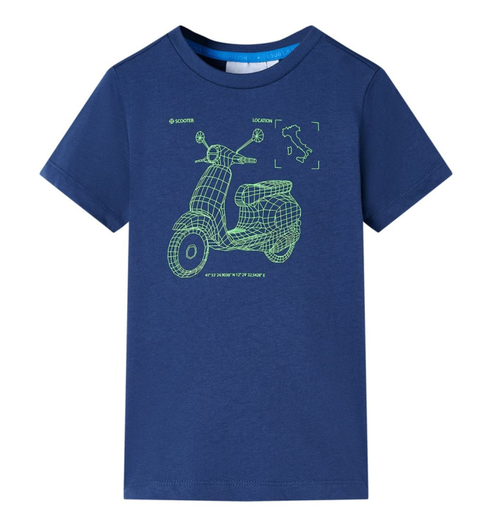 T-shirt pour enfants bleu foncé 140 | Mobilier & Déco