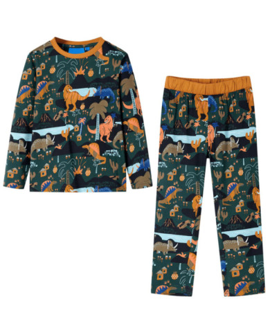 Pyjamas enfants à manches longues vert foncé 116 | Mobilier & Déco