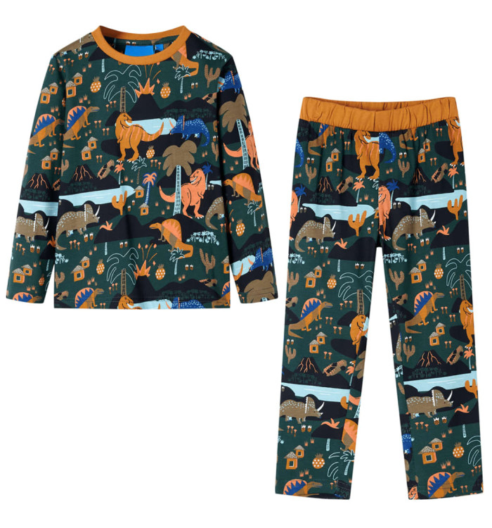 Pyjamas enfants à manches longues vert foncé 116 | Mobilier & Déco