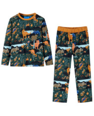 Pyjamas enfants à manches longues vert foncé 116 | Mobilier & Déco