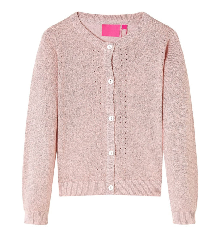 Cardigan pour enfants tricoté rose doux 140 | Mobilier & Déco
