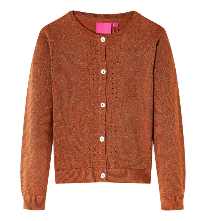 Cardigan pour enfants tricoté cognac 116 | Mobilier & Déco