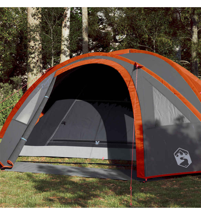 Tente de camping à dôme 4 personnes orange imperméable | Mobilier & Déco