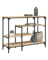 Table console avec étagères chêne sonoma 100x35x75 cm | Mobilier & Déco