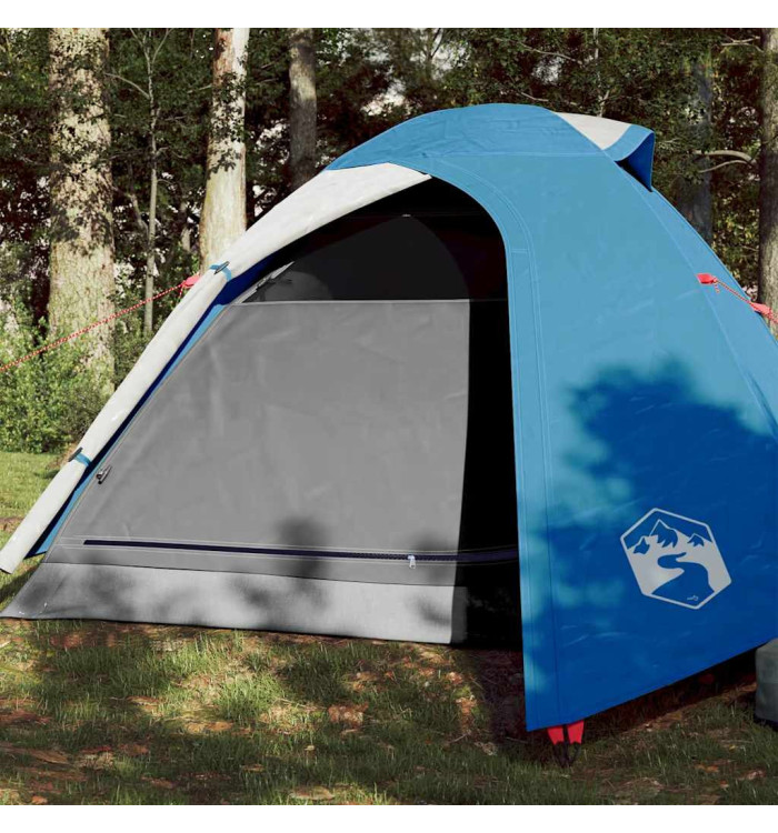 Tente de camping à dôme 3 personnes bleu imperméable | Mobilier & Déco