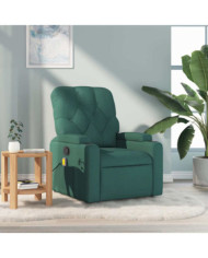 Fauteuil de massage inclinable Vert foncé Tissu | Mobilier & Déco