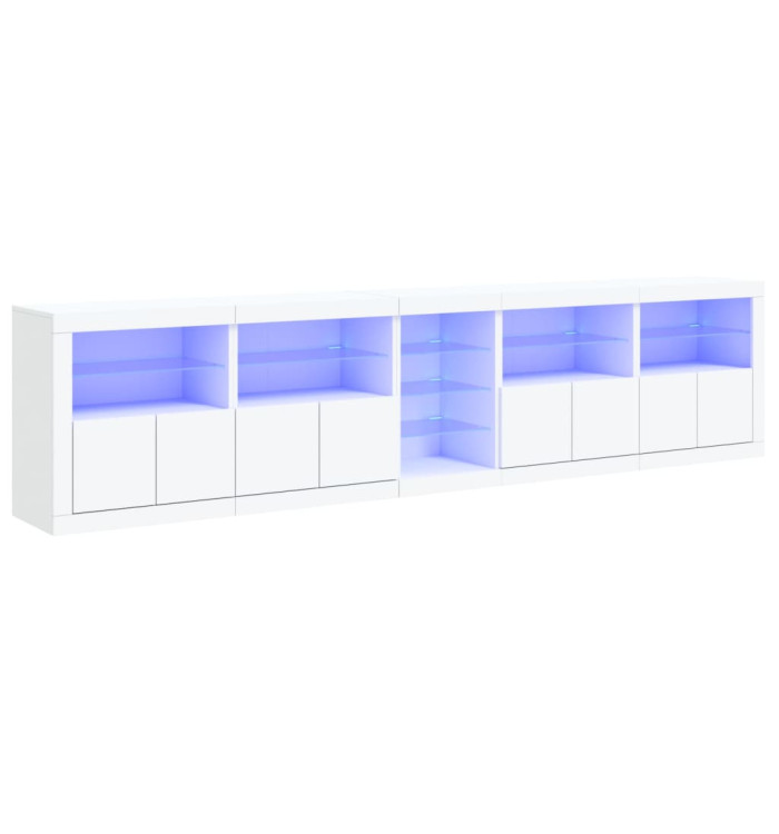 Buffet avec lumières LED blanc 283x37x67 cm | Mobilier & Déco