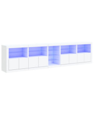 Buffet avec lumières LED blanc 283x37x67 cm | Mobilier & Déco