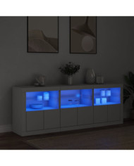 Buffet avec lumières LED blanc 181,5x37x67 cm | Mobilier & Déco