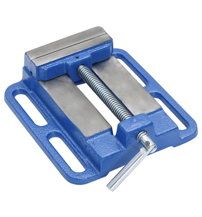 Étau pour perceuse à colonne bleu 100 mm fonte | Mobilier & Déco