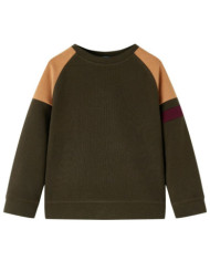Sweatshirt pour enfants kaki foncé et camel 140 | Mobilier & Déco