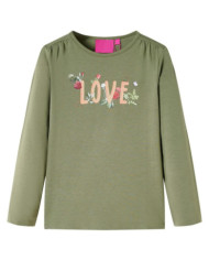 T-shirt enfants à manches longues kaki 92 | Mobilier & Déco