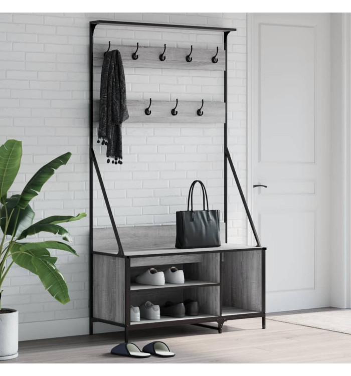 Porte-vêtements et rangement des chaussures sonoma gris | Mobilier & Déco