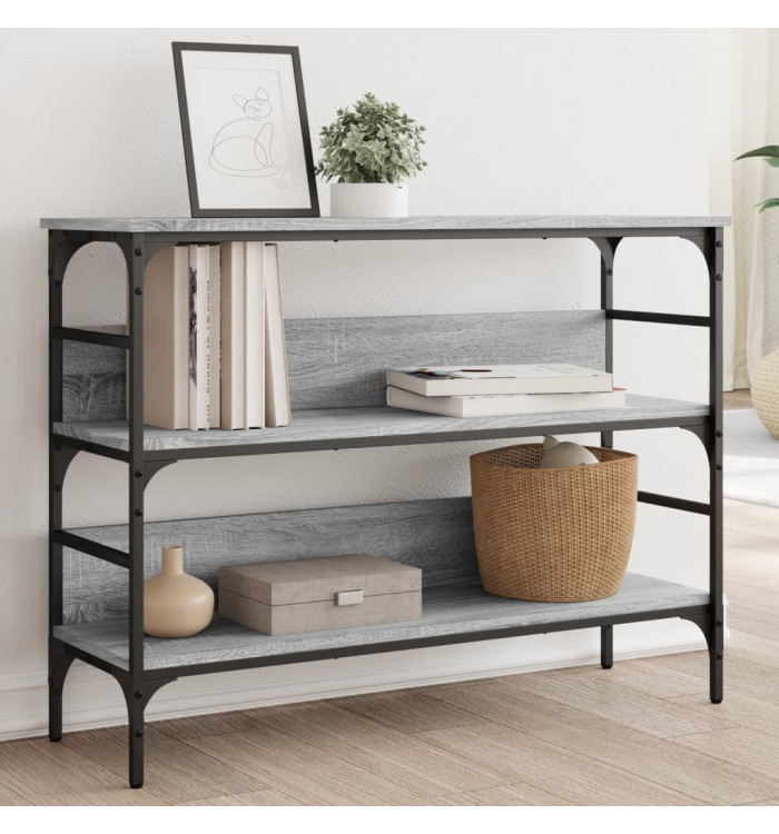 Table console sonoma gris 100x32x75 cm bois d'ingénierie | Mobilier & Déco