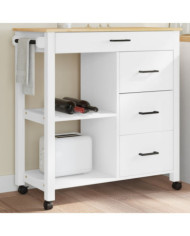 Chariot de cuisine MONZA 84x40x90 cm bois massif de pin | Mobilier & Déco