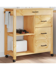 Chariot de cuisine MONZA 84x40x90 cm bois massif de pin | Mobilier & Déco