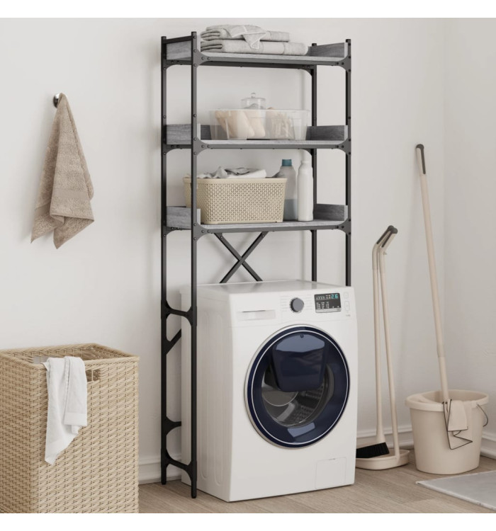 Étagère de lave-linge sonoma gris 67x25x163 cm bois ingénierie | Mobilier & Déco