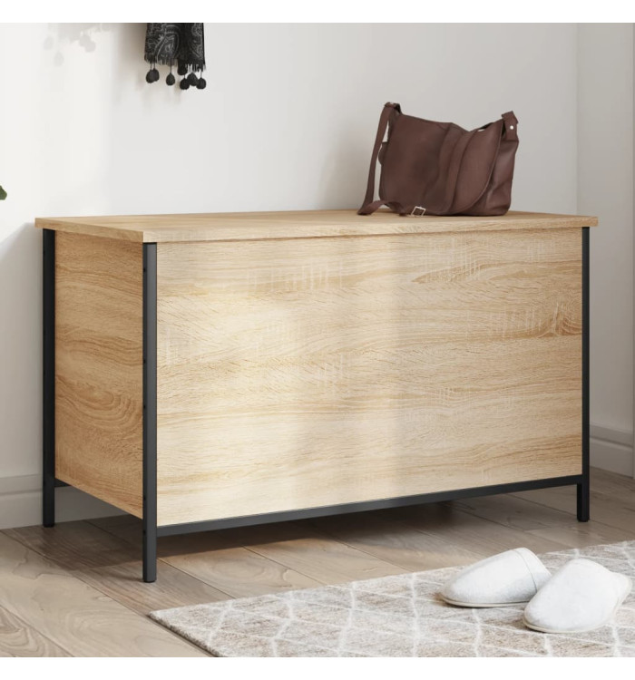 Banc de rangement chêne sonoma 80x42,5x50 cm bois d'ingénierie | Mobilier & Déco