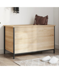 Banc de rangement chêne sonoma 80x42,5x50 cm bois d'ingénierie | Mobilier & Déco