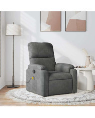 Fauteuil inclinable de massage gris foncé tissu microfibre | Mobilier & Déco