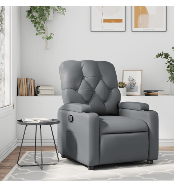 Fauteuil inclinable Gris Similicuir | Mobilier & Déco