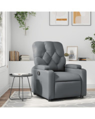 Fauteuil inclinable Gris Similicuir | Mobilier & Déco