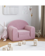 Canapé-lit pour enfants rose peluche douce | Mobilier & Déco