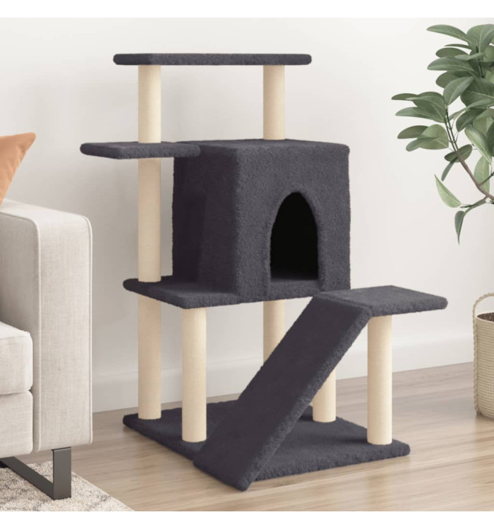 Arbre à chat avec griffoirs en sisal gris foncé 97 cm | Mobilier & Déco