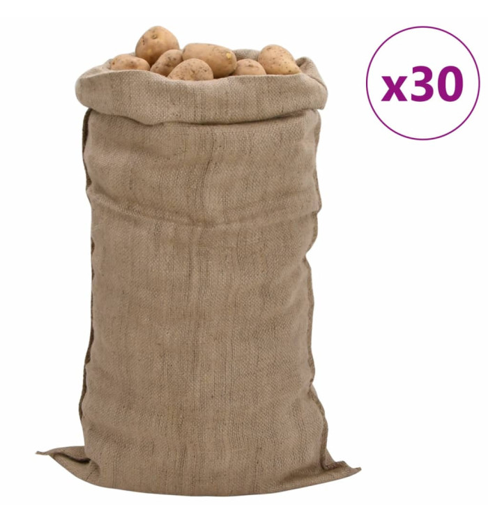 Sacs en jute 30 pcs 65x135 cm 100 % jute 340 g/m² | Mobilier & Déco