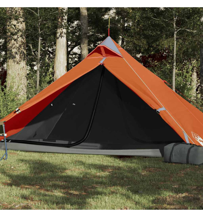 Tente de camping tipi 1 personne orange imperméable | Mobilier & Déco
