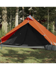 Tente de camping tipi 1 personne orange imperméable | Mobilier & Déco