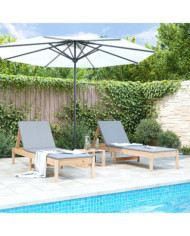 Chaises longues lot de 2 avec table bois massif de pin | Mobilier & Déco