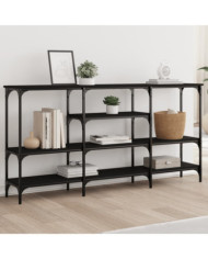 Table console noir 160x29x80 cm bois d'ingénierie | Mobilier & Déco