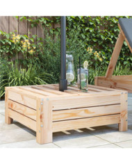 Couvercle de base de parasol bois massif de pin | Mobilier & Déco