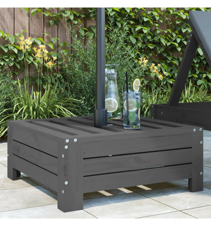 Couvercle de base de parasol gris bois massif de pin | Mobilier & Déco
