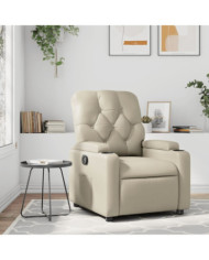 Fauteuil inclinable Crème Similicuir | Mobilier & Déco