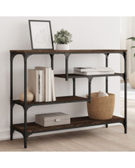 Table console chêne marron 100x30x75 cm bois d'ingénierie | Mobilier & Déco