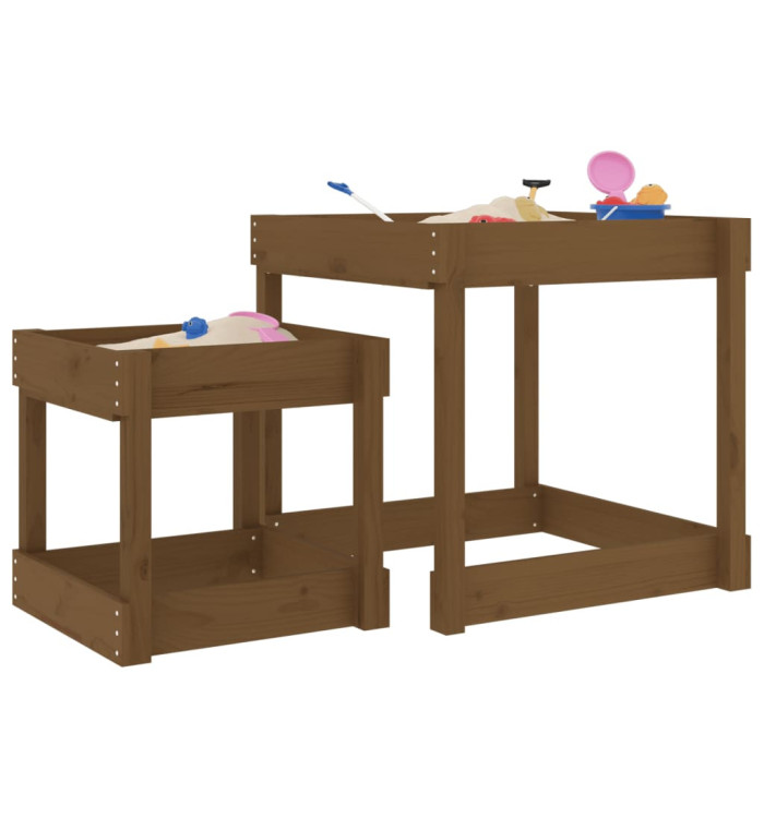 Tables à sable 2 pcs marron miel bois de pin massif | Mobilier & Déco